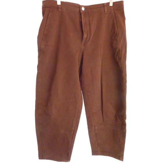 Everlane Brown Denim Jeans Pants 14 Barrel Utility Cropped - Picture 1 of 7